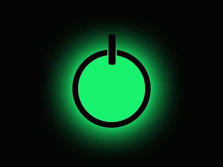 Eyes Green Power Button HD wallpaper