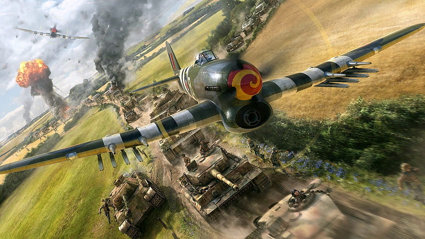 Tank dan biplan digital , Perang Dunia II, pesawat terbang, perang dunia dua pesawat Wallpaper HD