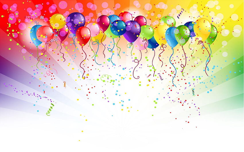 Birtay Balloons Group, happy birtay background HD wallpaper