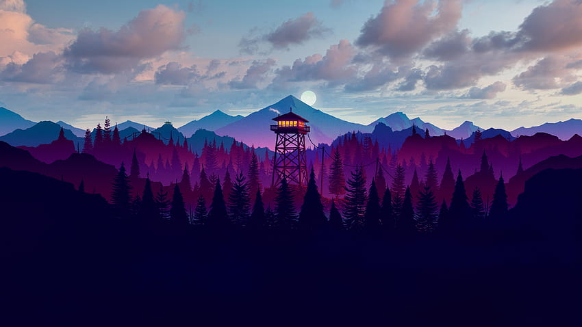3840x2160] Firewatch with Real sky HD wallpaper