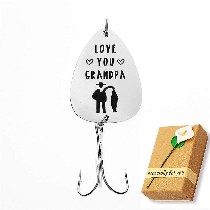 Uloveido Gift for Grandpa from Grandkids, Fishing Hook Gift for Dad Grandpa Fishing Lure Hook with Sweet Words Love You Grandpa G1001, love you gramps HD phone wallpaper