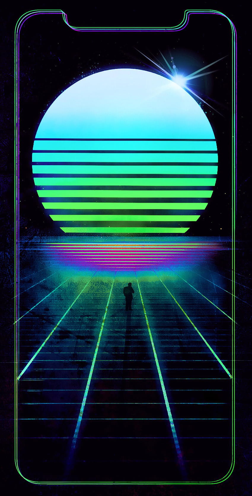 Synthwave iPhone X : outrun, phone synthwave HD phone wallpaper