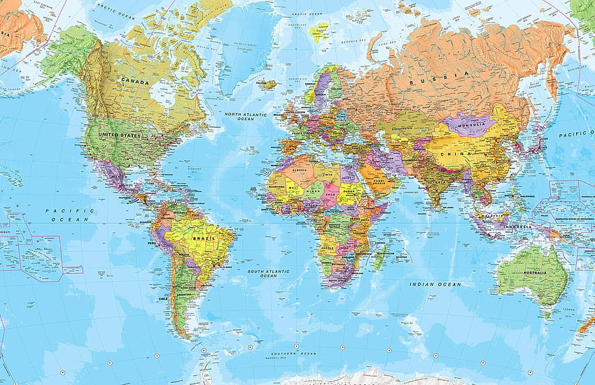 Mural político del mapa mundial, mapa de australia fondo de pantalla