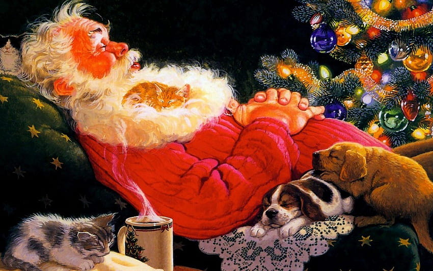 Merry Xmas and Happy New Year 2013, santa buddies HD wallpaper