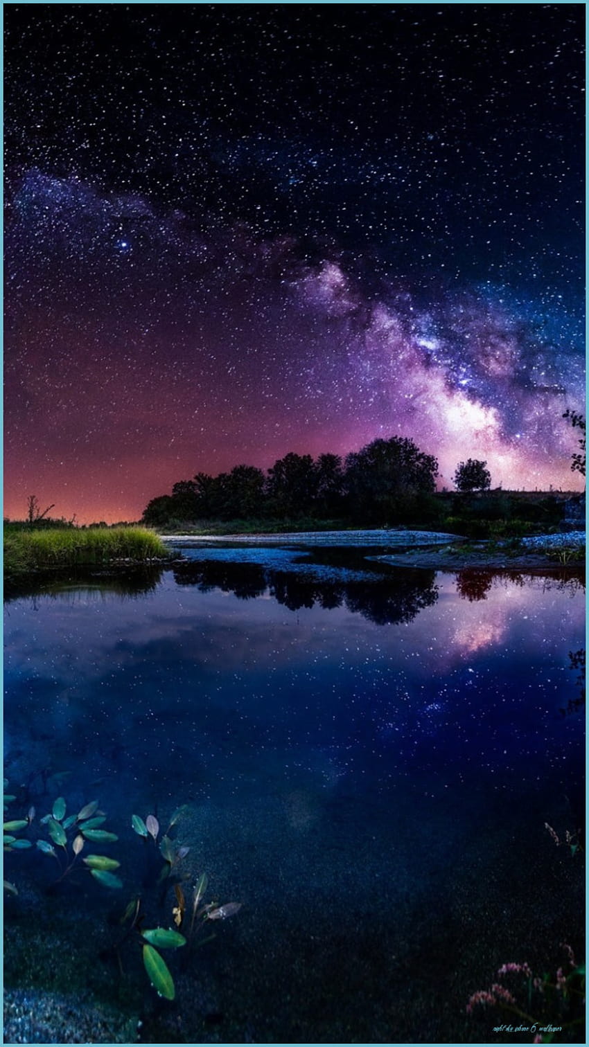 Beautiful Night, Pond, House, Starry, Sky, Stars 13x13 IPhone 13, iphone 13 night sky HD phone wallpaper