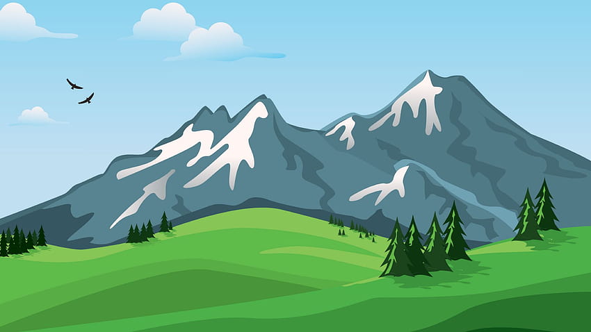 1920x1080 mountains, vector, landscape, nature full , tv, f, backgrounds, vector nature HD wallpaper