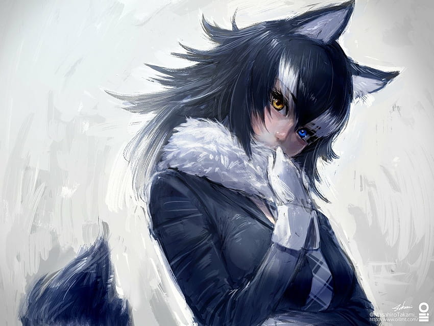 Brown wolf girl with red eyes - 9GAG