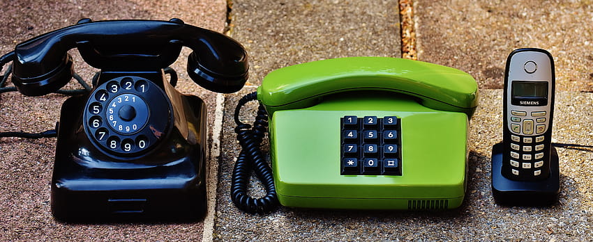 : technology, antique, old, green, telephone, communication, gadget, nostalgia, mobile phone, dial, call, generations, models, used, listeners, antiquated 5909x2421 HD wallpaper