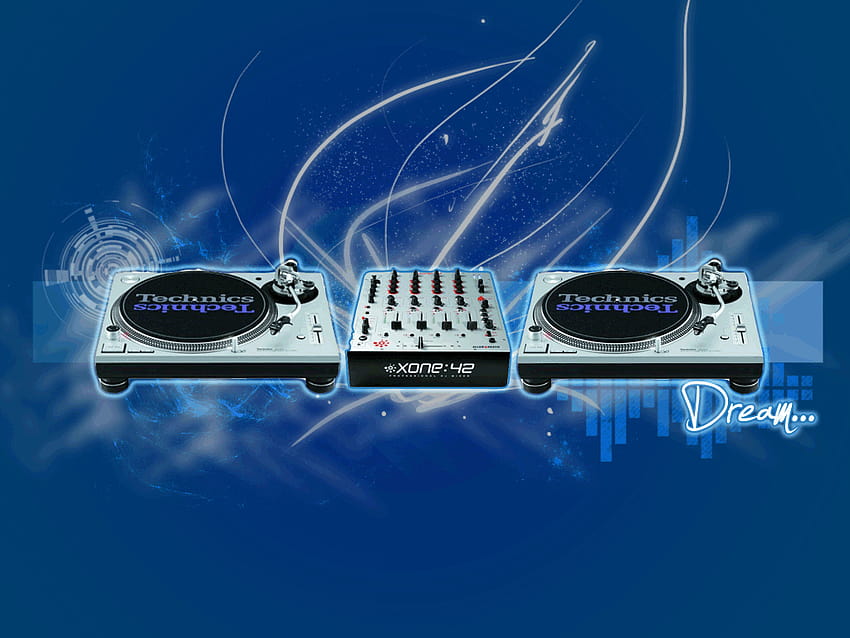 4 DJ Turntables, disc jockey HD wallpaper