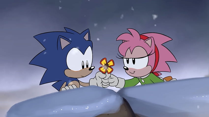Sonamy, sonic and amy kiss HD wallpaper