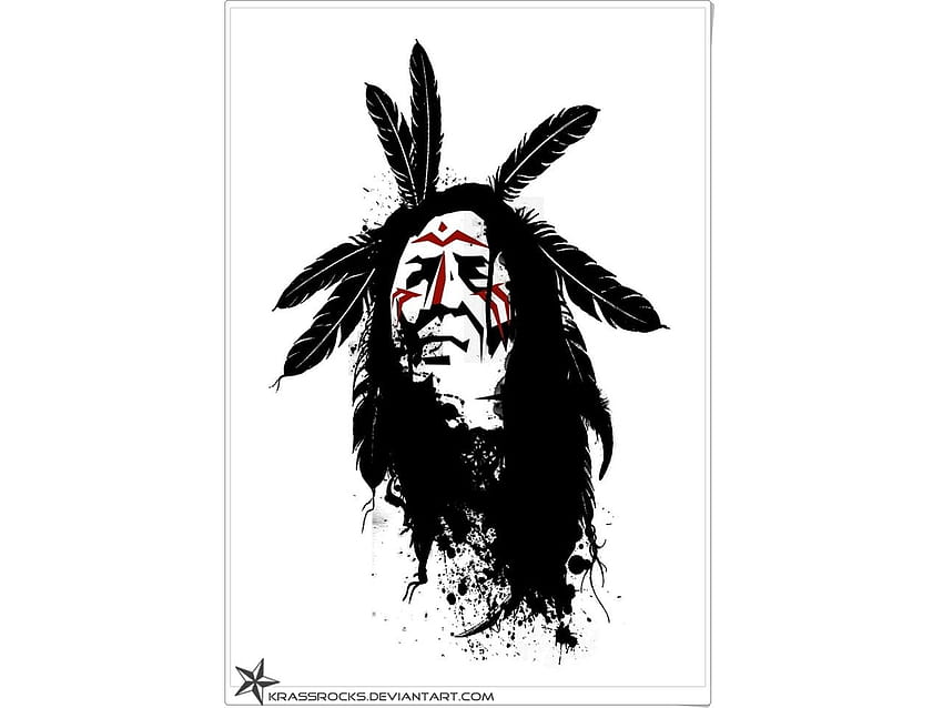 Tattoo Sketch Of American Indian Tribal Chief Warrior Stock Photo, Picture  and Royalty Free Image. Image 13028731.