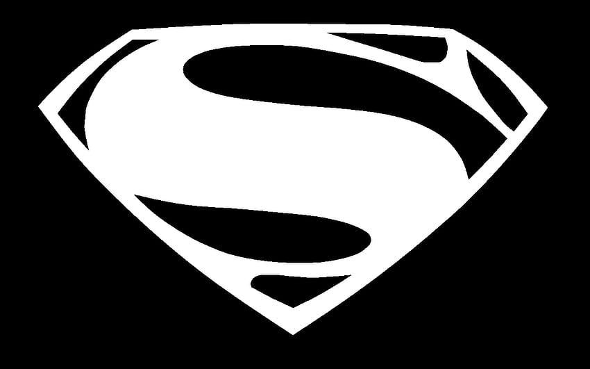 Лого на Супермен Черно и Бяло, черно лого на Супермен HD тапет
