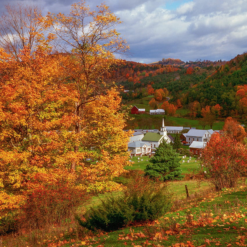 See Vermont Fall Foliage in These 15 Beautiful Places, english village autumn HD phone wallpaper