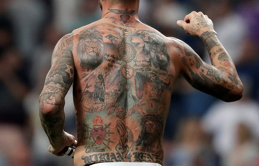 Toe Poke Daily: Sergio Ramos' tattoos: stuffed rabbit, a football pitch, tribute to Banksy, sergio ramos tattoo HD wallpaper