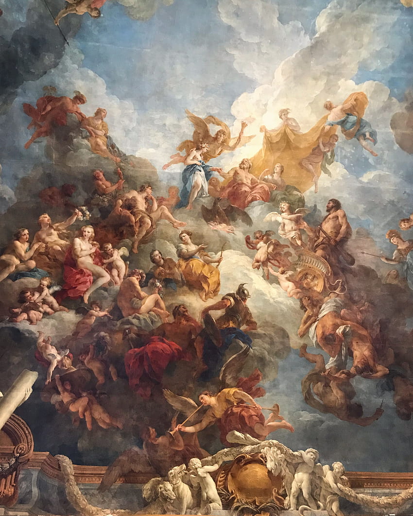 Pendewaan Hercules oleh François Lemoyne di Salon d'Hercule di Versailles. diambil oleh saya… wallpaper ponsel HD