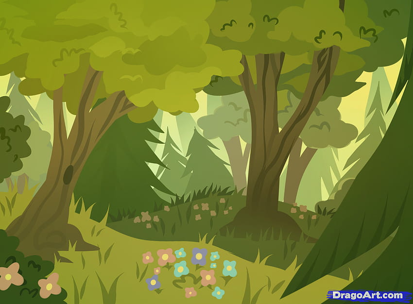 Cómo dibujar bosques, s de bosques ... pinterest, bosque de dibujos animados  fondo de pantalla | Pxfuel