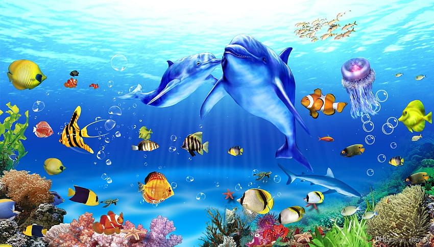 under the sea ,reef,coral reef,underwater,marine biology,lionfish, cartoon sea HD wallpaper