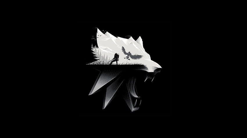 The Witcher 3 Wild Hunt Wolf Artwork, Spiele, Witcher-Logo HD-Hintergrundbild