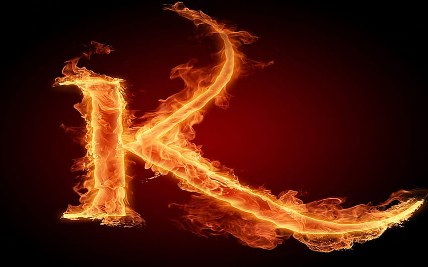 Buchstabe K Brennende, brennende Alphabete HD-Hintergrundbild