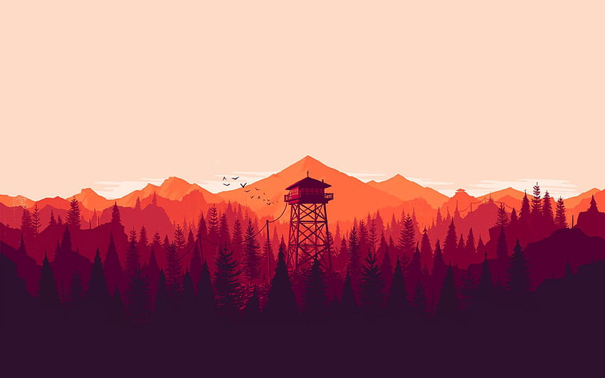 Firewatch, vector forest HD wallpaper