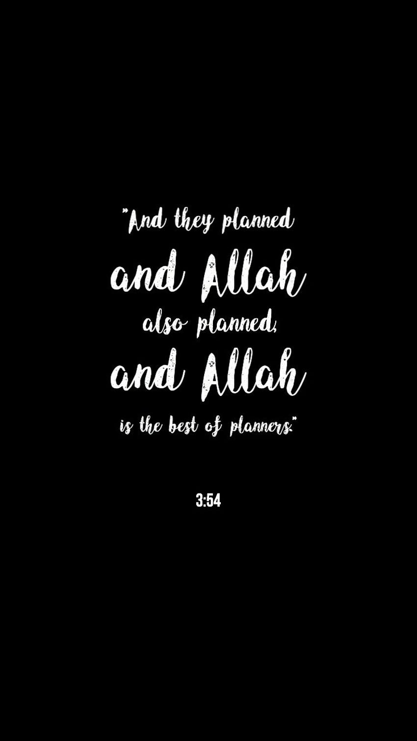 Et ils ont planifié et Allah a également planifié, et Allah est le meilleur des citations sombres et profondes Fond d'écran de téléphone HD