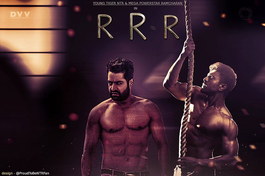 Shirtless avatars of Ram Charan, Jr NTR: Rajamouli RRR, rrr ntr HD wallpaper