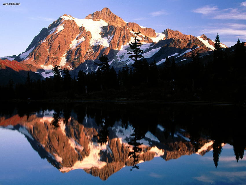 ธรรมชาติ: แสงยามเย็น Mt Shuksan Washington, nr. 21361 ภูเขาชุกซาน วอชิงตัน วอลล์เปเปอร์ HD