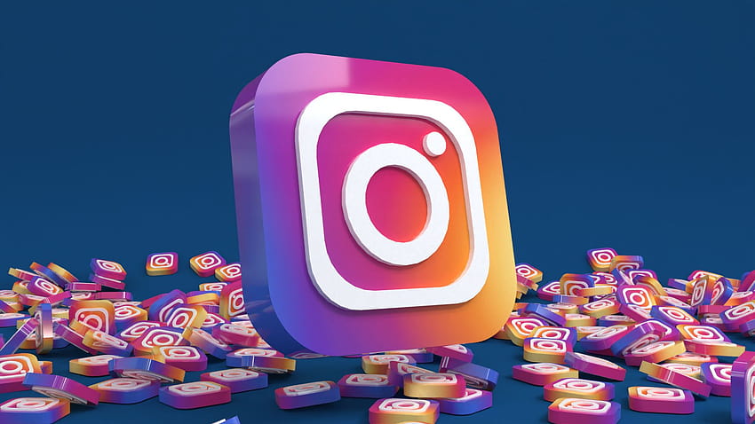 Redes sociales 3D: modelo de icono de instagram, logotipo de instagram 3d fondo de pantalla