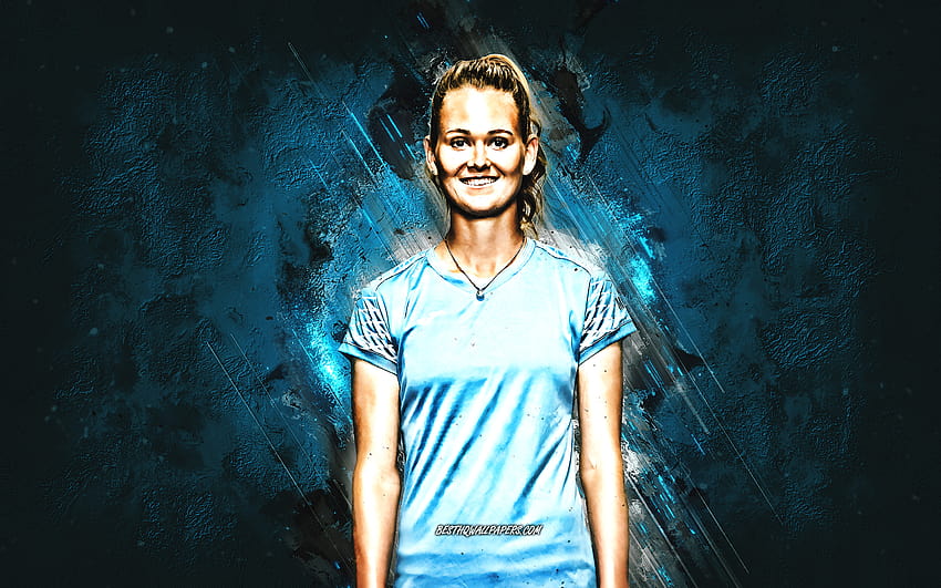 Marie Bouzkova, WTA, Czech tennis player, blue stone background, Marie Bouzkova art, tennis with resolution 2880x1800. High Quality HD wallpaper