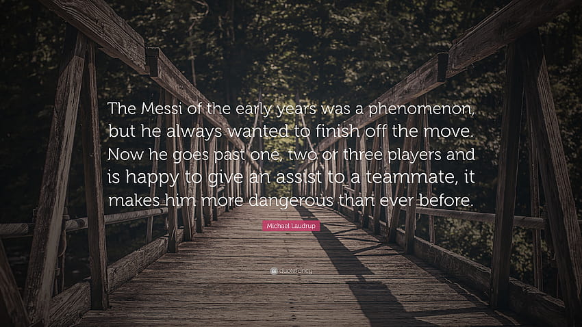 Zitat von Michael Laudrup: „Der Messi der Anfangsjahre war ein Phänomen, aber er wollte den Wechsel immer abschließen.“ Jetzt geht er über eins, zwei oder ... hinaus. HD-Hintergrundbild
