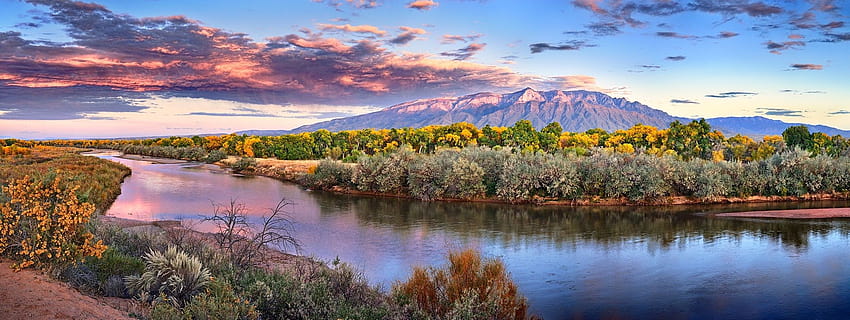 Güzel New Mexico Rio Grande manzarası, New Mexico gün batımı HD duvar kağıdı
