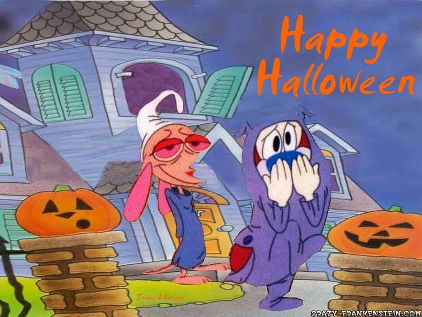 Ren und Stimpy Cartoon, fröhlicher Halloween-Cartoon HD-Hintergrundbild