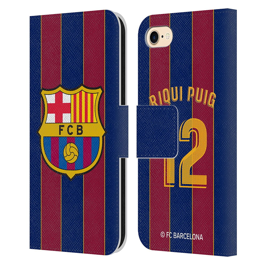Head Case Designs Resmen Lisanslı FC Barcelona 2020/21 Oyuncu Ev Kiti Grup 2 Riqui Puig Deri Kitap Cüzdan Kılıfı Apple iPhone 7 / 8 / iPhone SE 2020 ile Uyumlu HD telefon duvar kağıdı