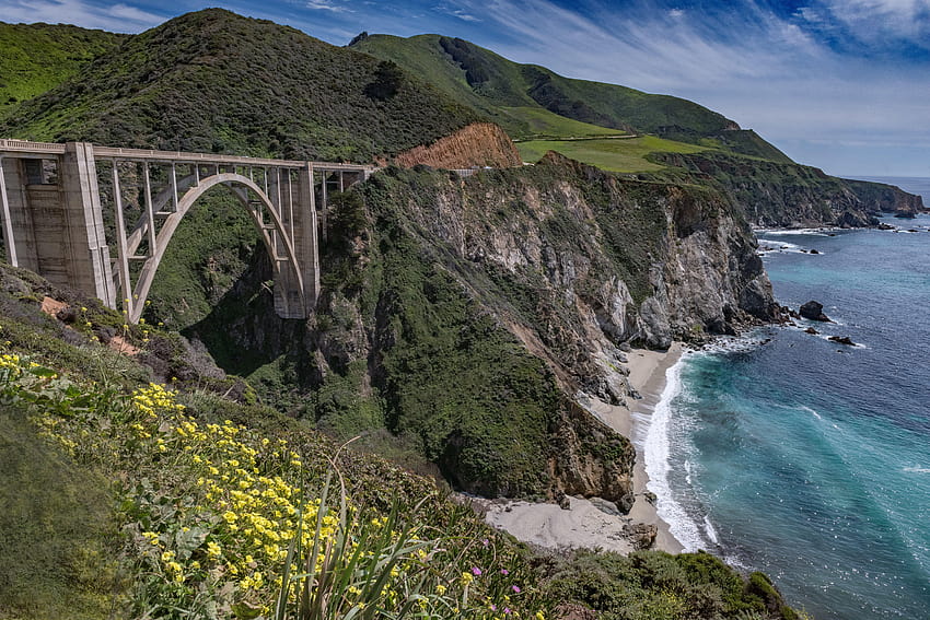 Bixby Creek Bridge, Pacific Coast Highway, Califórnia papel de parede HD