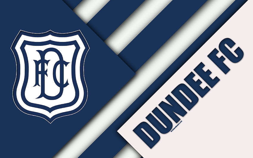 Dundee FC, material design, Scottish football club, logo, blue white abstraction, Scottish Premiership, Dundee, Scotland, football with resolution 3840x2400. High Quality HD wallpaper