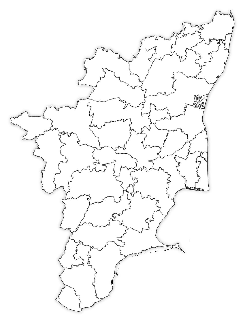 Tamil Nadu Anahat Haritası, Tamil Nadu Boş Haritası, tamil nadu haritası HD telefon duvar kağıdı