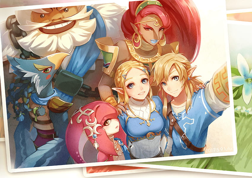 Download Princess Zelda And Link Hugging Botw Wallpaper