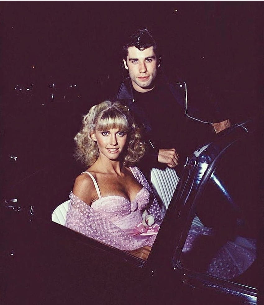 ikonisch, John Travolta und Olivia Newton John, Fettästhetik HD-Handy-Hintergrundbild