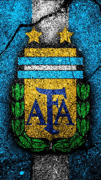 Argentina national football team waving flag with blue and white horizontal  stripes and the emblem with letters. Motion. Concept of sport. For Stock  Photo - Alamy