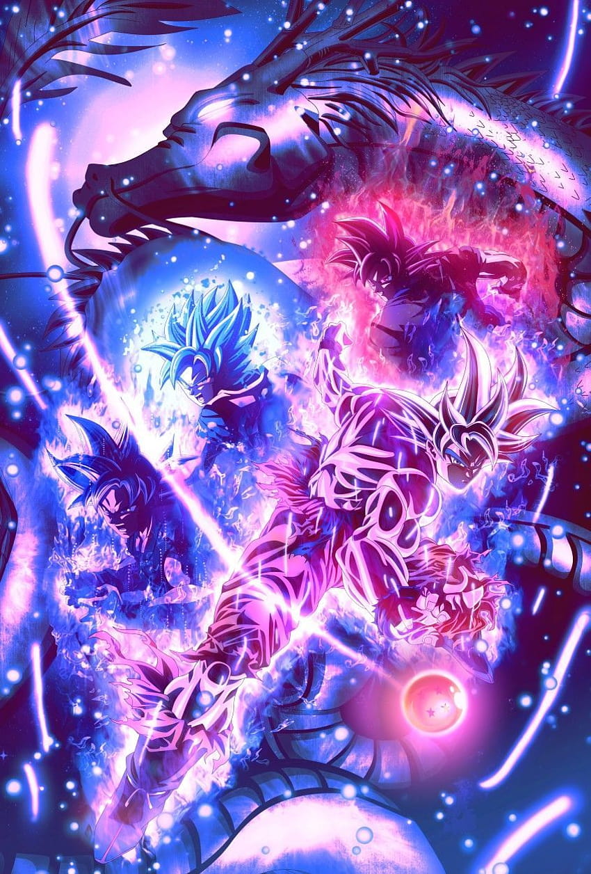 Goku Super Sayian Dios, Super Sayian Dios Azul, Ultra Instinto y, dragón realme c2 fondo de pantalla del teléfono