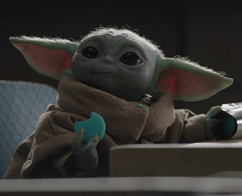 Grogu [Baby Yoda] Яде бисквитки Nevarro : двигател HD тапет