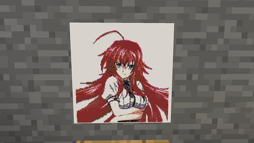 Rias Gremory Pixel art made In Survival Minecraft, rias gremory chibi HD wallpaper