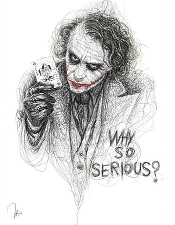 Pencil Sketch of Joker - Desi Painters