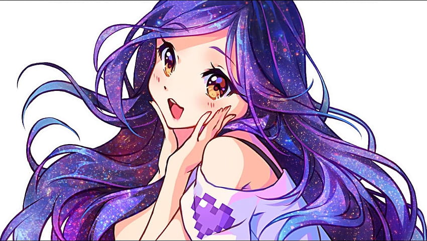 Kawaii Cute Galaxy Anime Girl, галактика аниме момиче прозрачно HD тапет