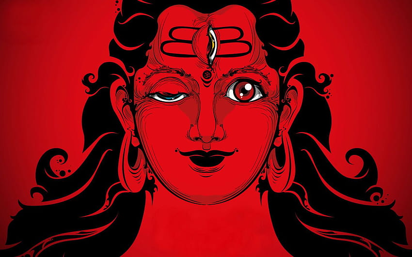 Lord Shiva Red Backgrounds, psychodeliczny Shiva Tapeta HD