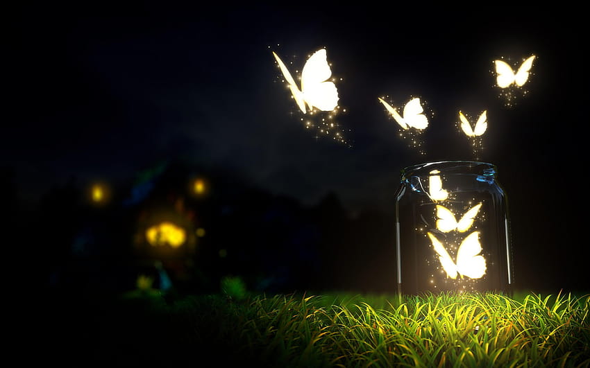 Leuchtende Schmetterlingskunst HD-Hintergrundbild