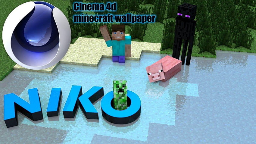 Minecraft Themed Cinema 4D HD wallpaper