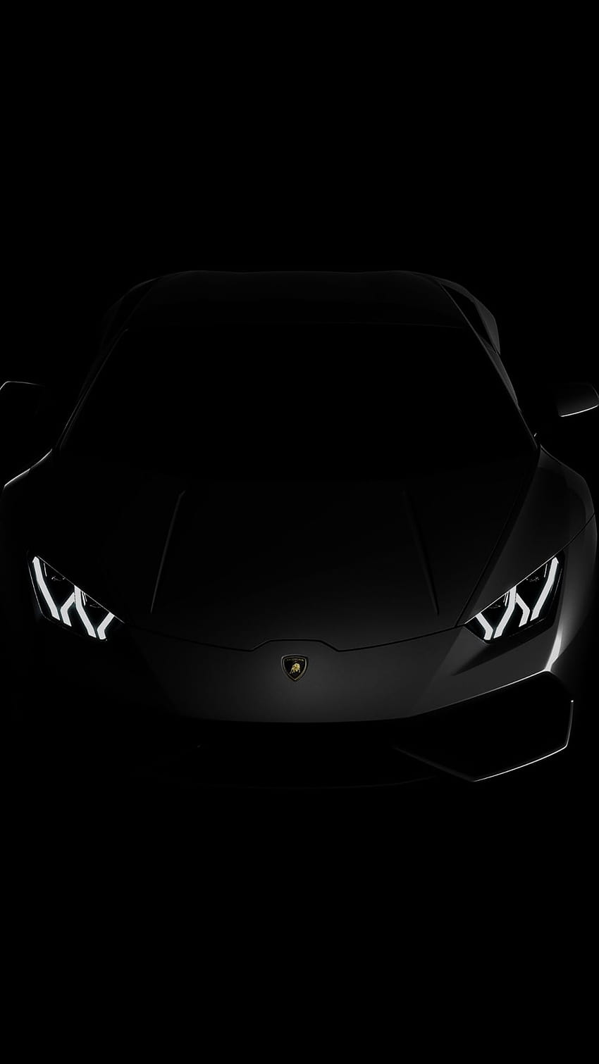 Lamborghini huracan lp black dark View, phone dark HD phone wallpaper