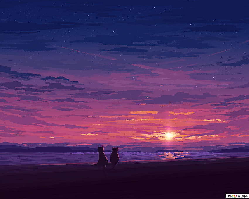 Beach Sunset Lofi, публикувано от Michelle Tremblay HD тапет