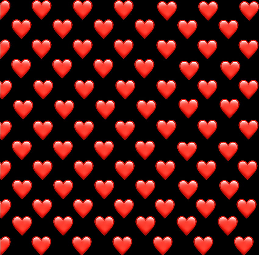 Red Heart Black Backgrounds Png & Red Heart Black Background.png Transparan, emoji merah Wallpaper HD